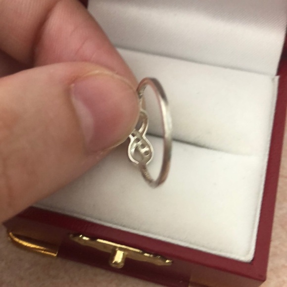 Cubic Zirconia Infinity Sign Sterling Silver Ring - Picture 4 of 4